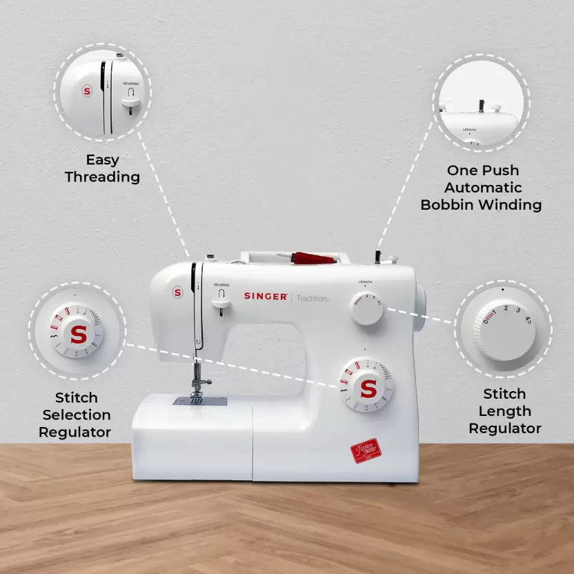 SINGER TRADITION 2250 Sewing Machine, 10 Built-in Stitches And Decorative  Patterns, 4-Step Buttonhole